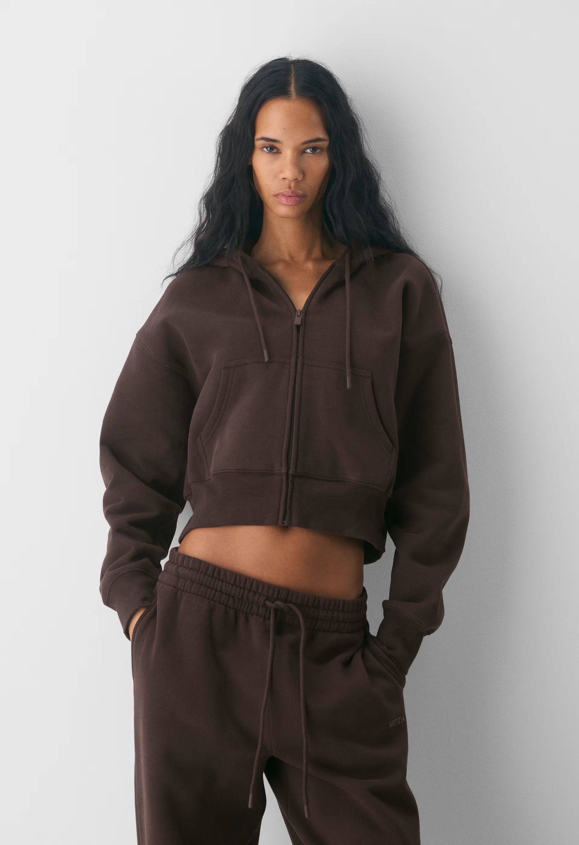 Cozy Sweatfleece Boyfriend Boxy Zip Hoodie - RICH MOCHA BROWN