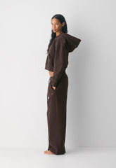 Cozy Sweatfleece Boyfriend Boxy Zip Hoodie - RICH MOCHA BROWN