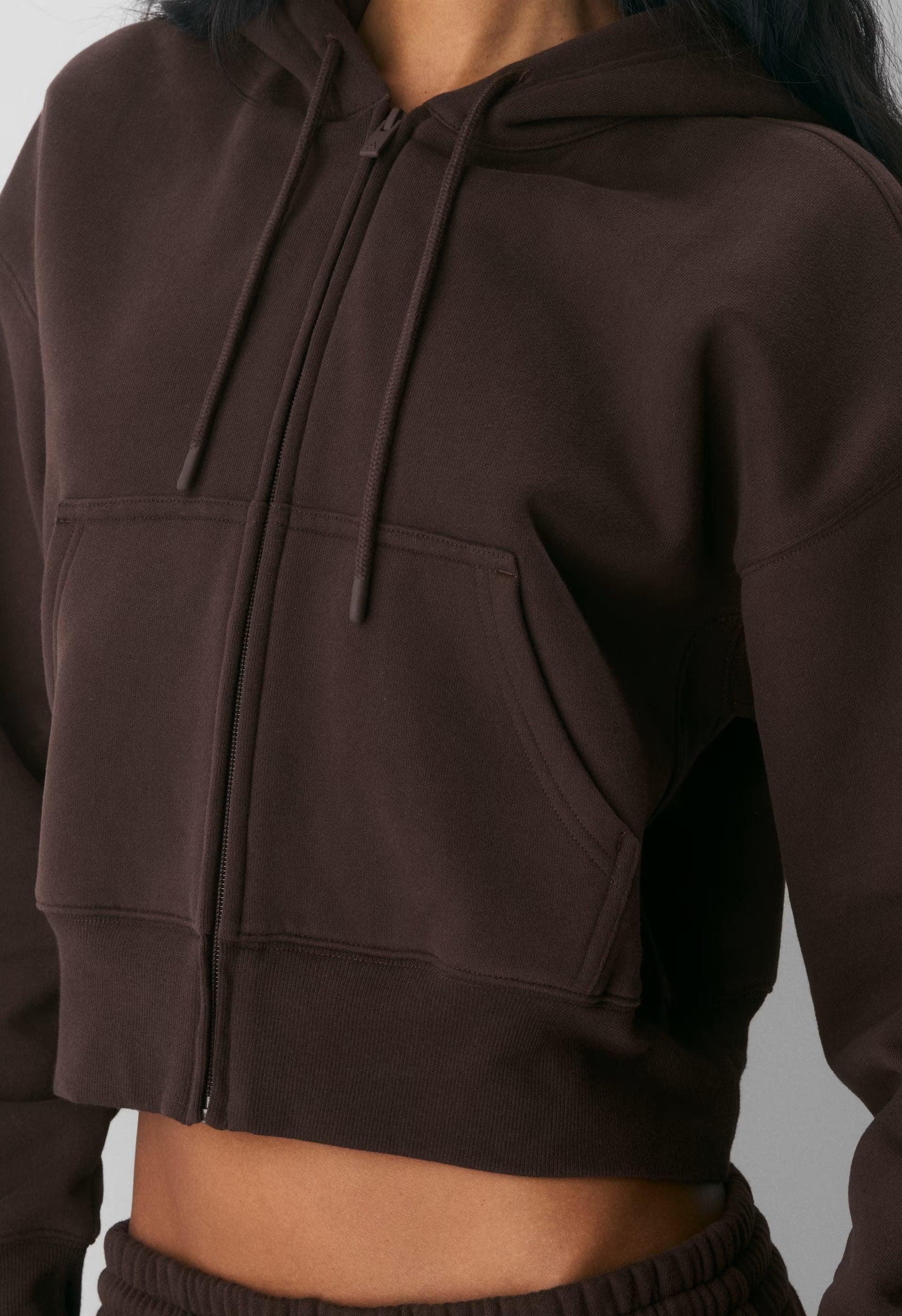 Cozy Sweatfleece Boyfriend Boxy Zip Hoodie - RICH MOCHA BROWN