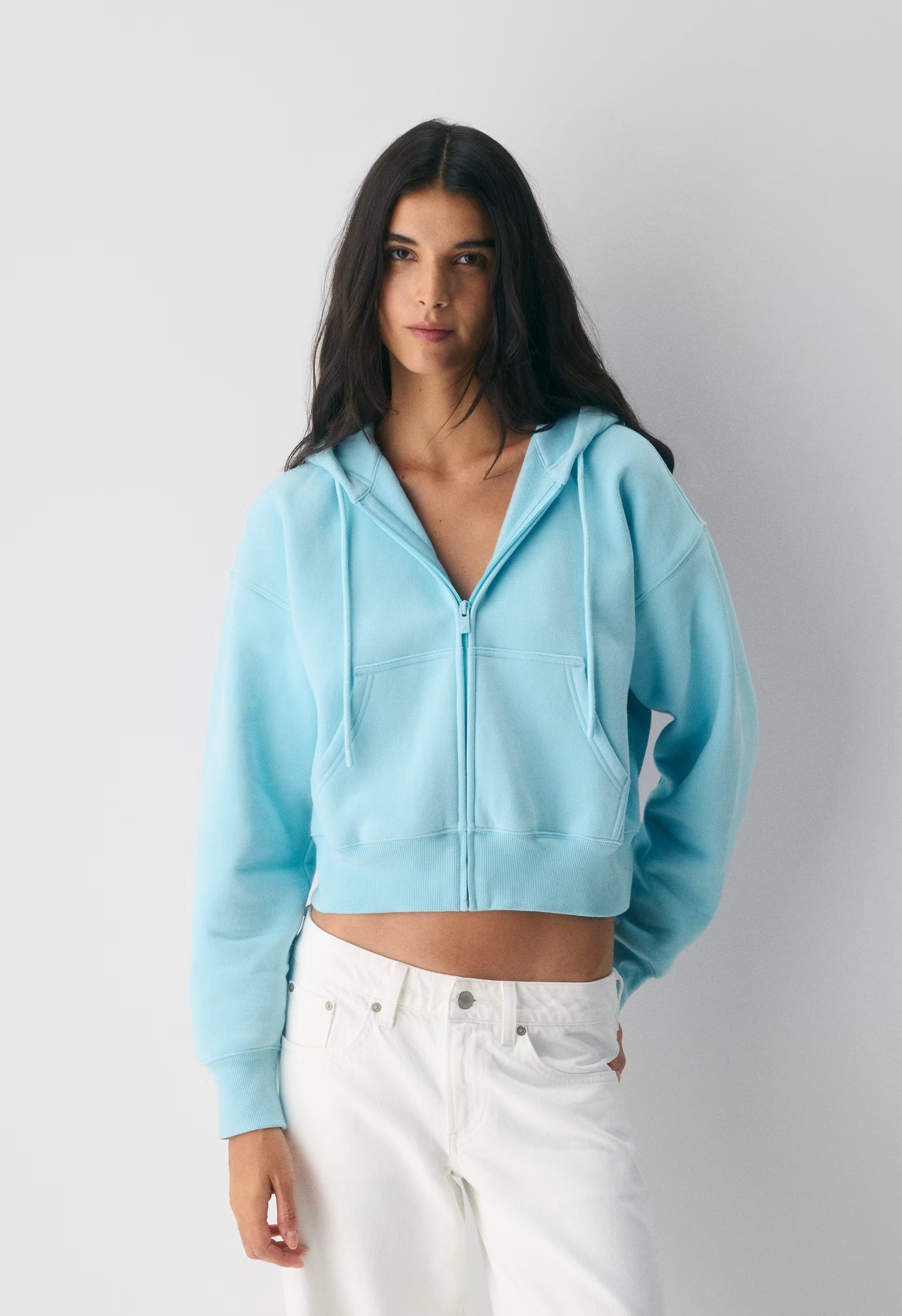 Cozy Sweatfleece Boyfriend Boxy Zip Hoodie - PANORAMA BLUE