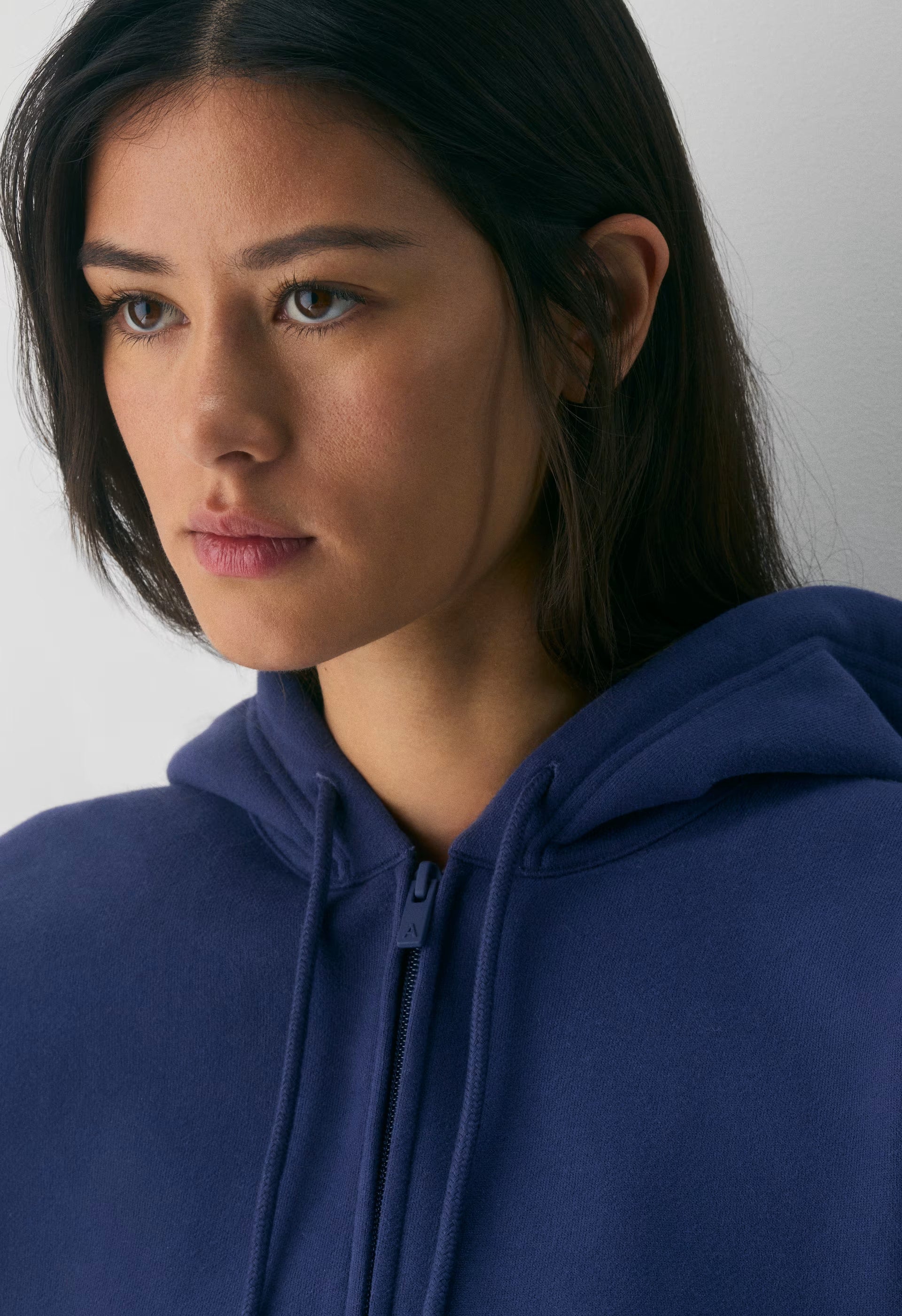 Cozy Sweatfleece Boyfriend Boxy Zip Hoodie - HARBOUR NAVY