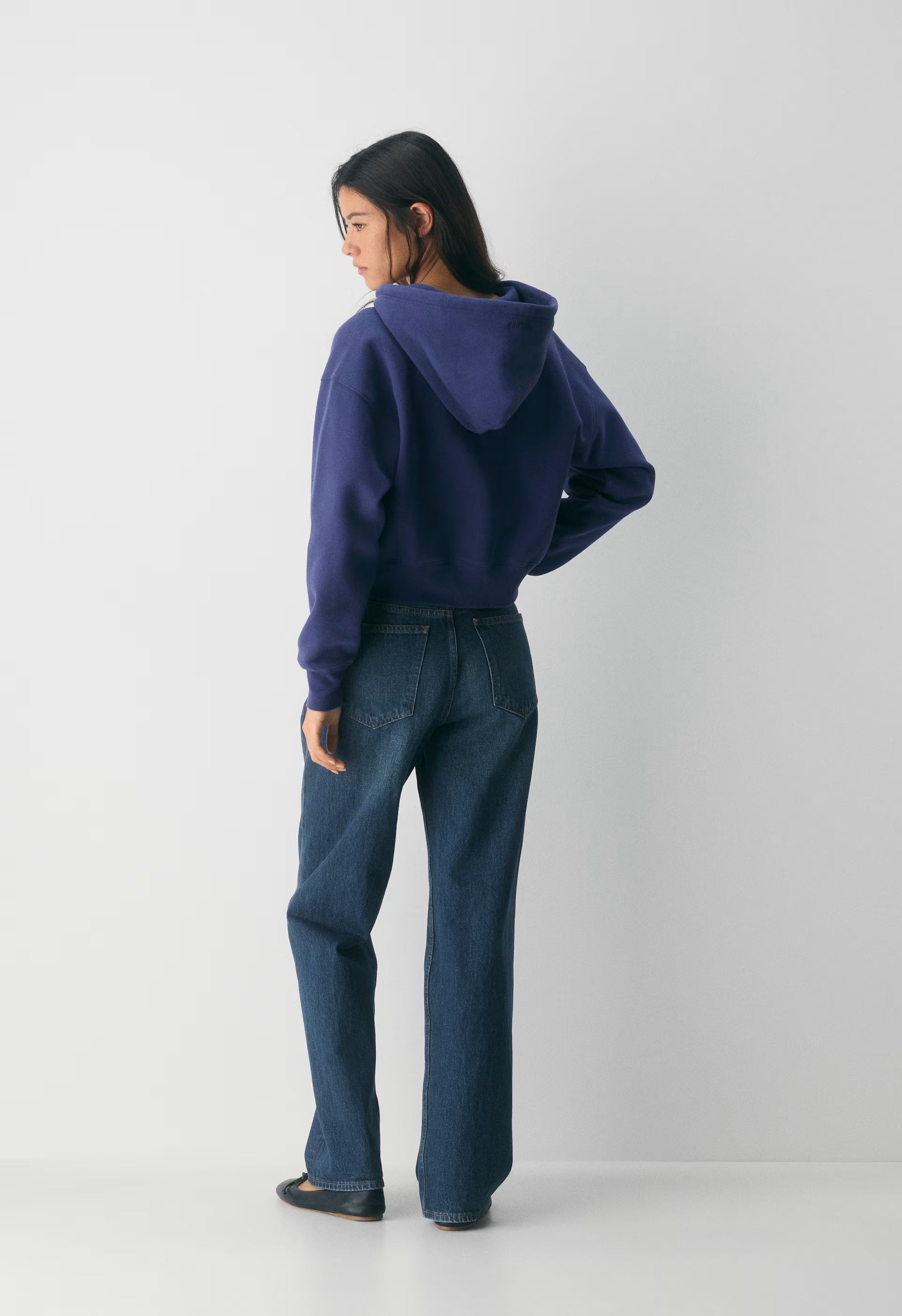 Cozy Sweatfleece Boyfriend Boxy Zip Hoodie - HARBOUR NAVY