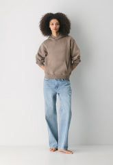 Cozy Sweatfleece Perfect Hoodie - NOMAD TAUPE
