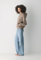 Cozy Sweatfleece Perfect Hoodie - NOMAD TAUPE