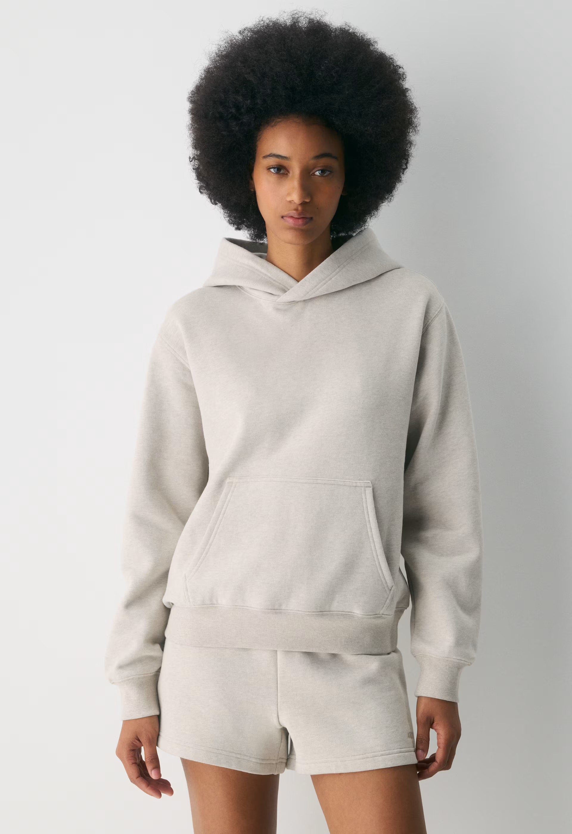 Cozy Sweatfleece Perfect Hoodie - HEATHER ECRU