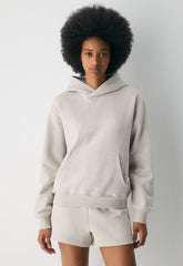 Cozy Sweatfleece Perfect Hoodie - HEATHER ECRU