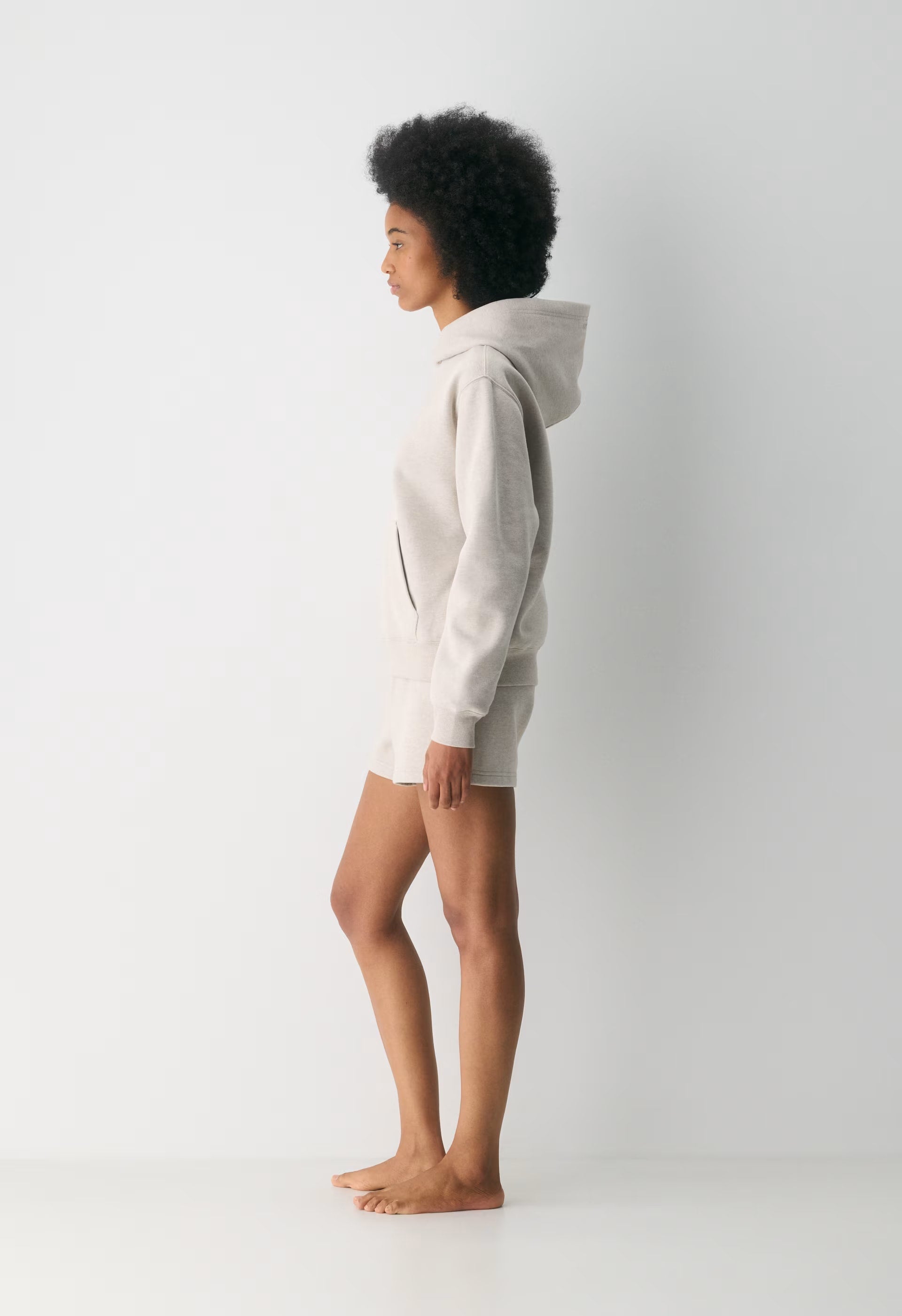 Cozy Sweatfleece Perfect Hoodie - HEATHER ECRU
