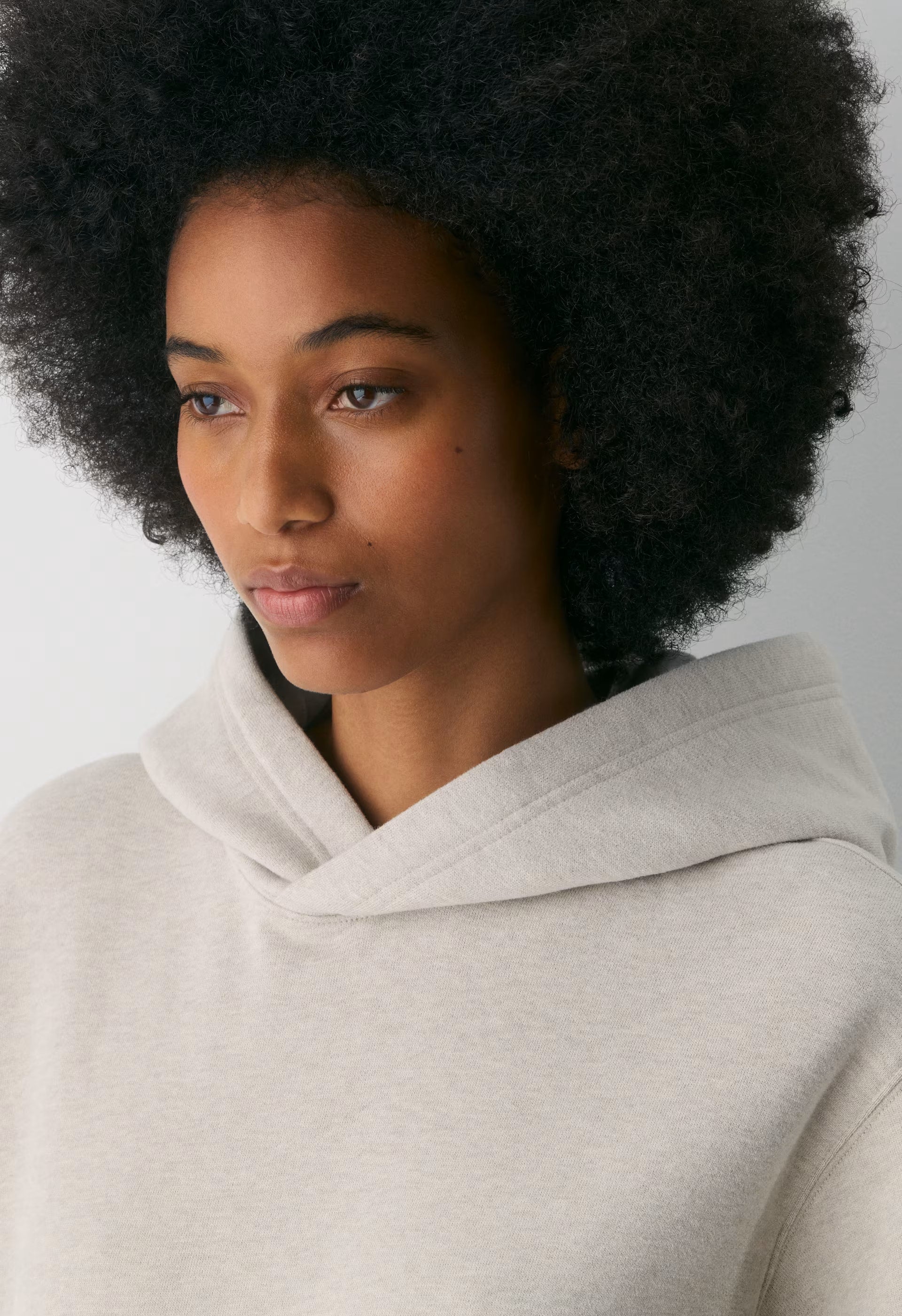 Cozy Sweatfleece Perfect Hoodie - HEATHER ECRU
