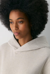 Cozy Sweatfleece Perfect Hoodie - HEATHER ECRU