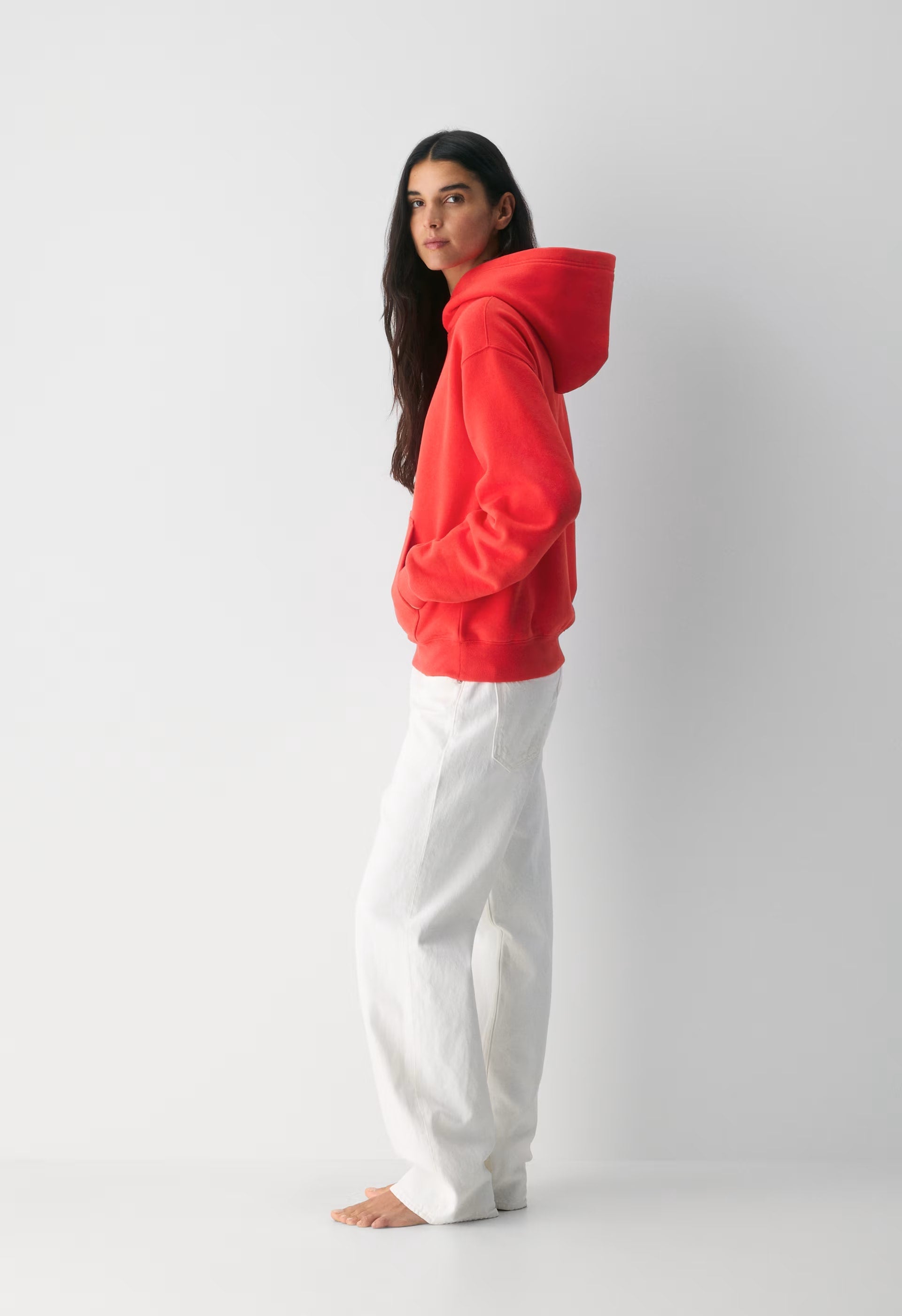 Cozy Sweatfleece Perfect Hoodie - CHERRYBOMB RED