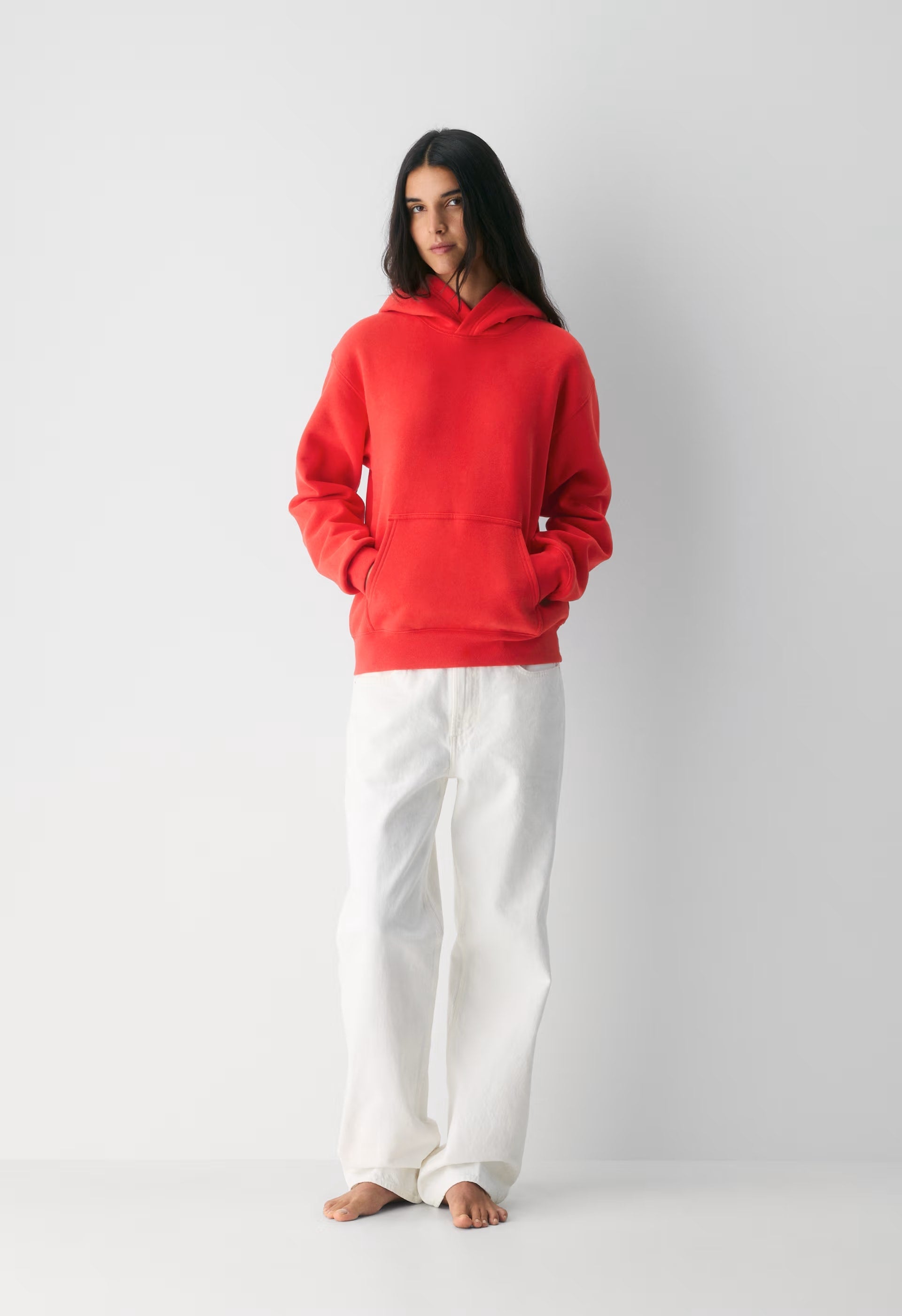 Cozy Sweatfleece Perfect Hoodie - CHERRYBOMB RED