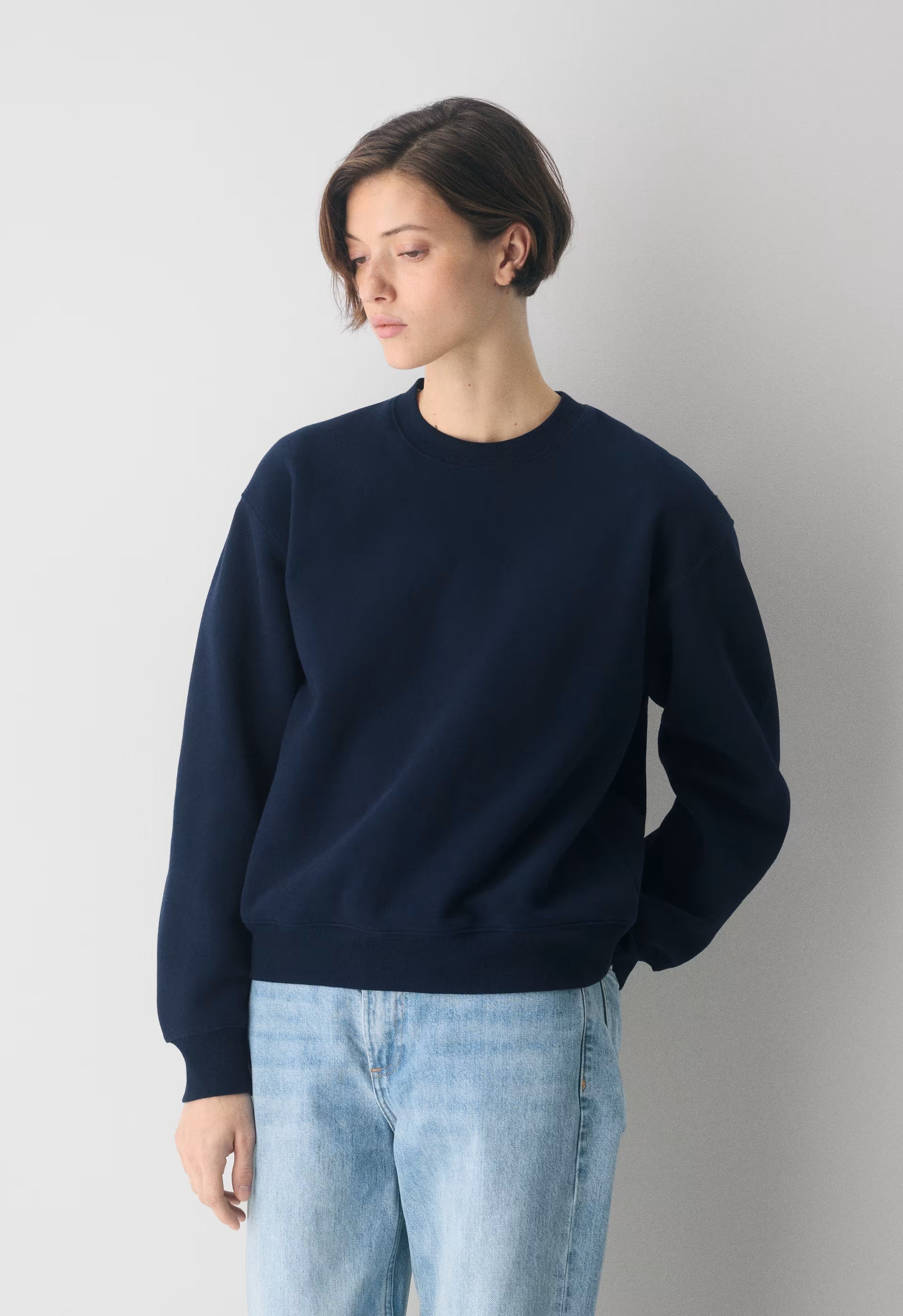 Cozy Sweatfleece Perfect Crew Sweatshirt - ADMIRAL