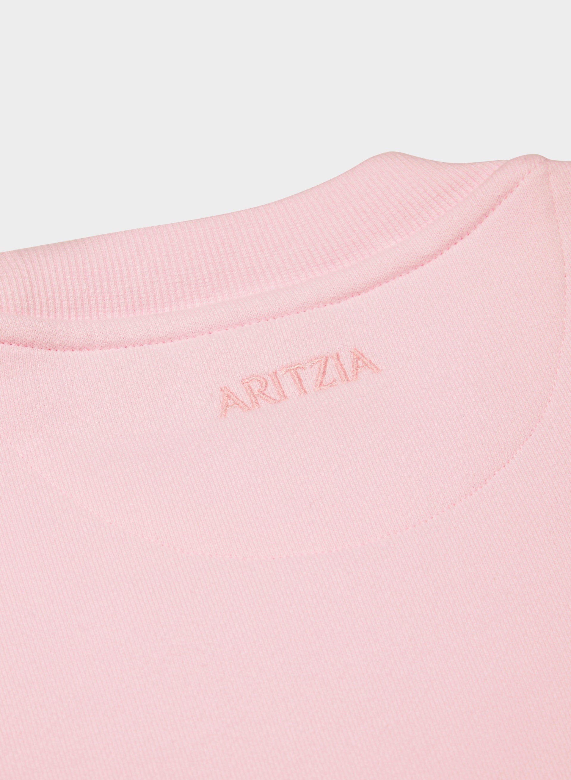 Cozy Sweatfleece Perfect Crew Sweatshirt - VILLA PINK