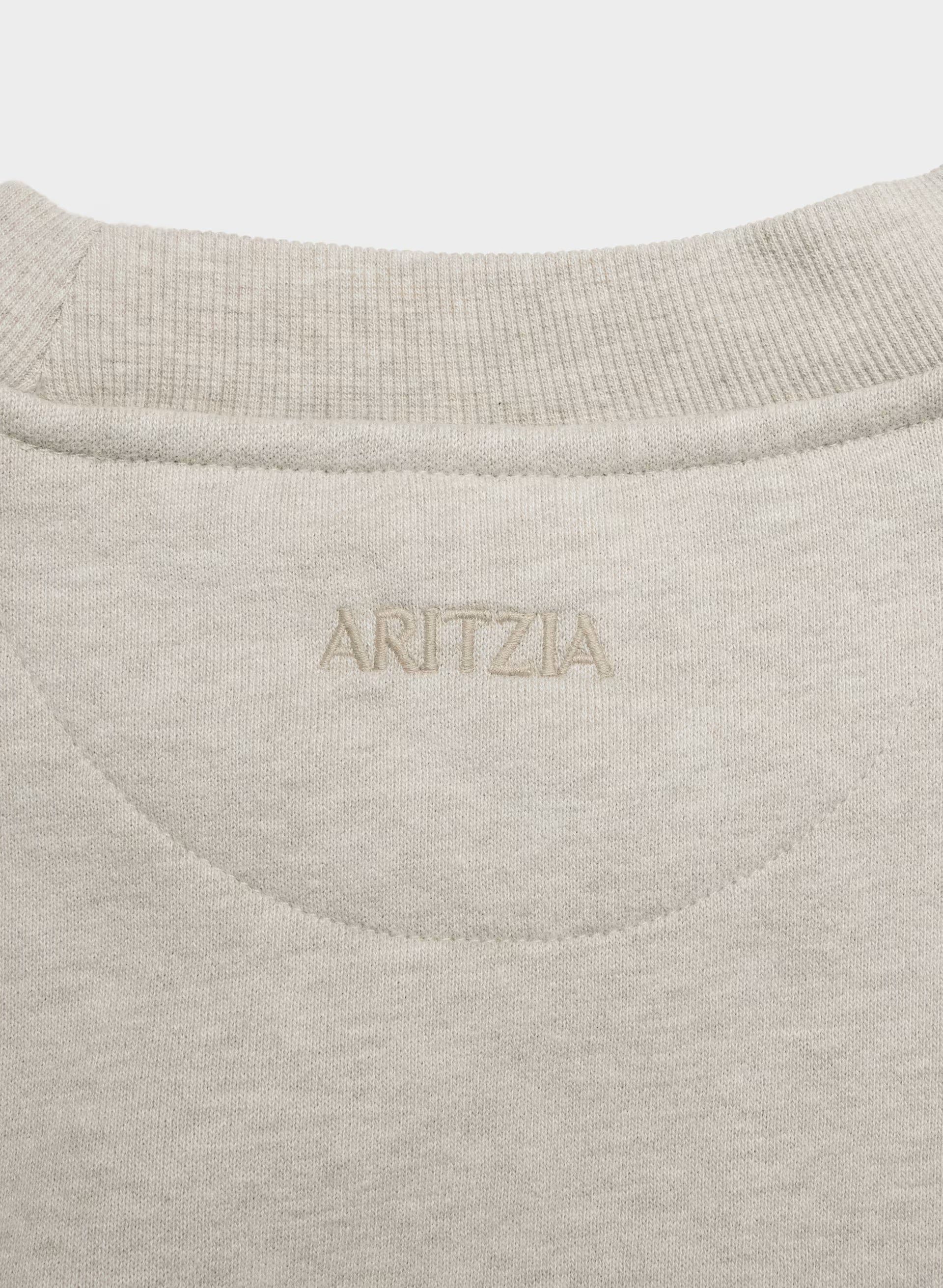 Cozy Sweatfleece Perfect Crew Sweatshirt - HEATHER ECRU