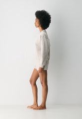 Cozy Sweatfleece Perfect Crew Sweatshirt - HEATHER ECRU