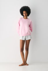 Cozy Sweatfleece Perfect Crew Sweatshirt - MILKSHAKE PINK