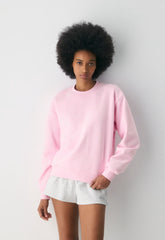 Cozy Sweatfleece Perfect Crew Sweatshirt - MILKSHAKE PINK