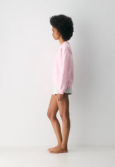 Cozy Sweatfleece Perfect Crew Sweatshirt - MILKSHAKE PINK