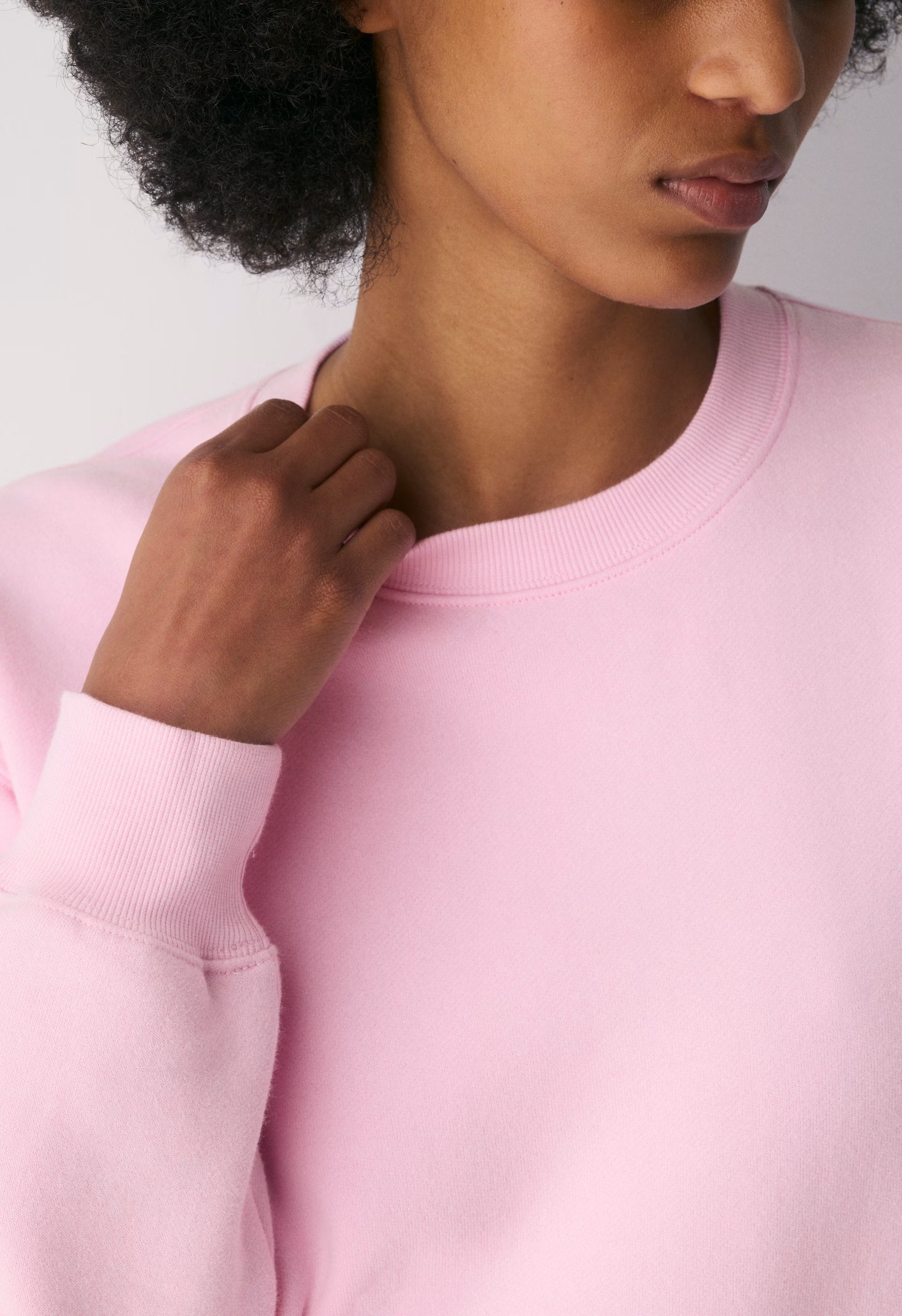 Cozy Sweatfleece Perfect Crew Sweatshirt - MILKSHAKE PINK