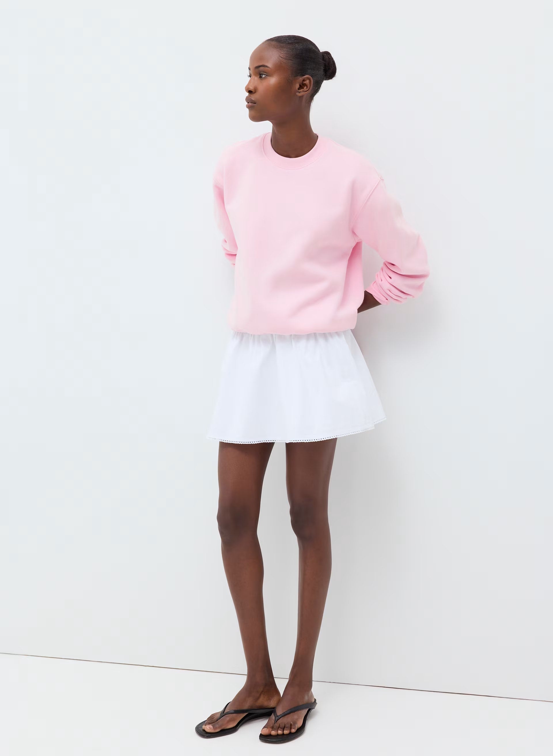 Cozy Sweatfleece Perfect Crew Sweatshirt - MILKSHAKE PINK