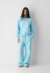 Cozy Sweatfleece Perfect Crew Sweatshirt - PANORAMA BLUE