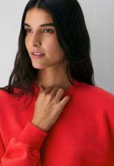 Cozy Sweatfleece Perfect Crew Sweatshirt - CHERRYBOMB RED