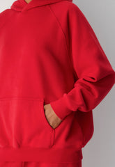 Cozy Sweatfleece Mega Raglan™ Hoodie - FLASHING RED