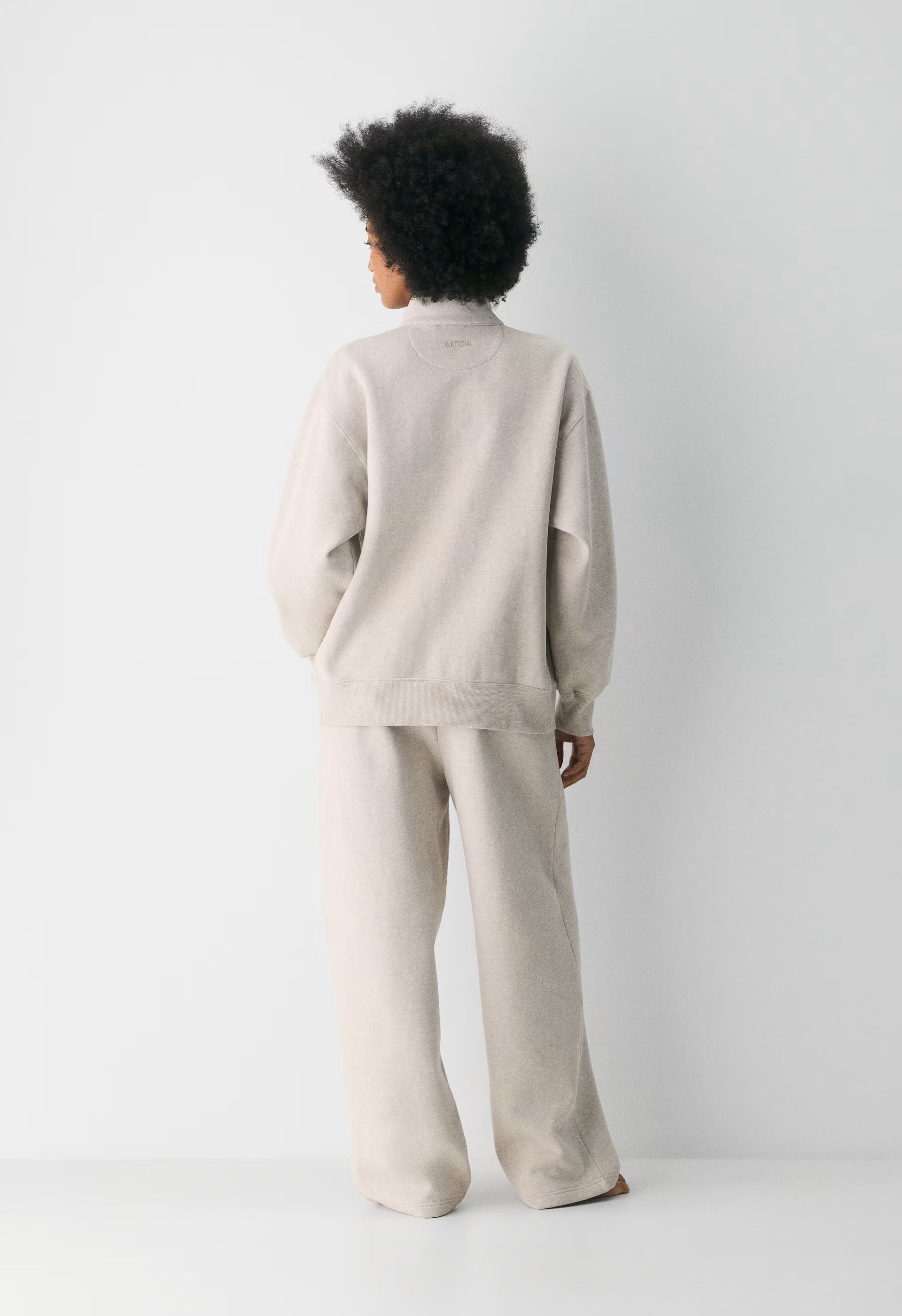 Cozy Sweatfleece Boyfriend 1/2 Zip - HEATHER ECRU