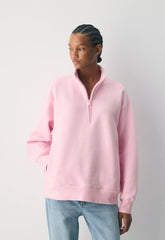 Cozy Sweatfleece Boyfriend 1/2 Zip - MILKSHAKE PINK