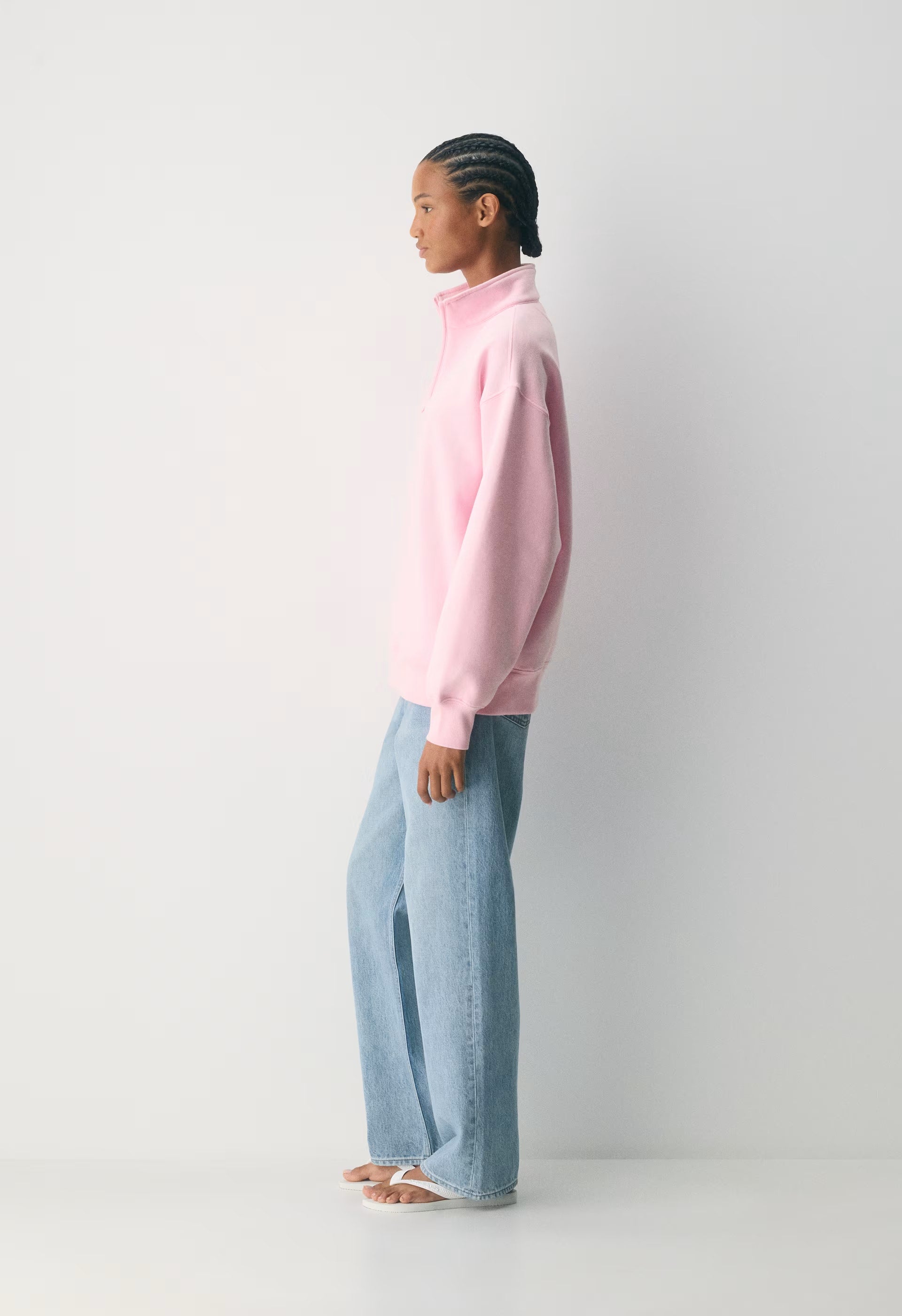 Cozy Sweatfleece Boyfriend 1/2 Zip - MILKSHAKE PINK