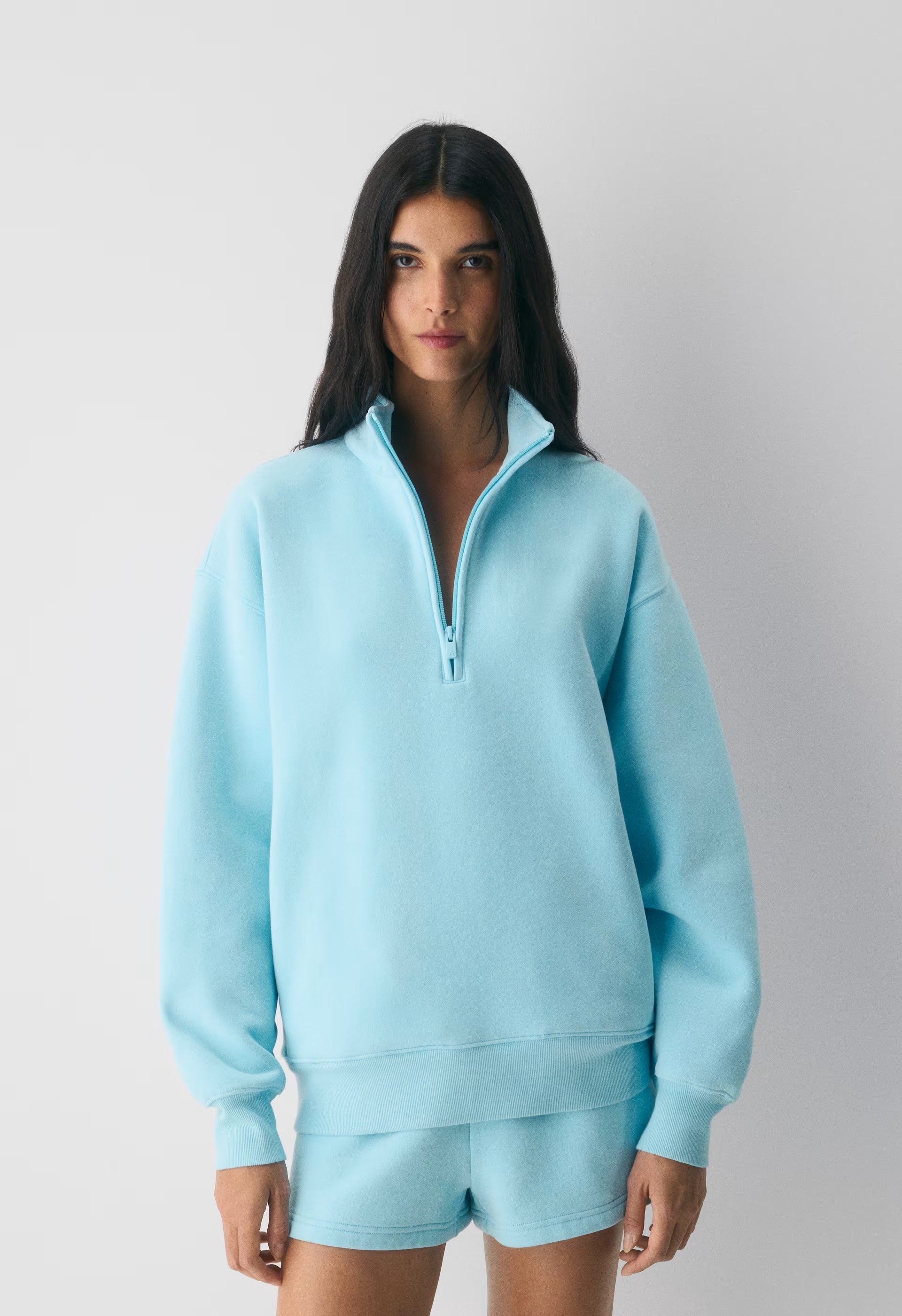 Cozy Sweatfleece Boyfriend 1/2 Zip - PANORAMA BLUE