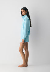 Cozy Sweatfleece Boyfriend 1/2 Zip - PANORAMA BLUE
