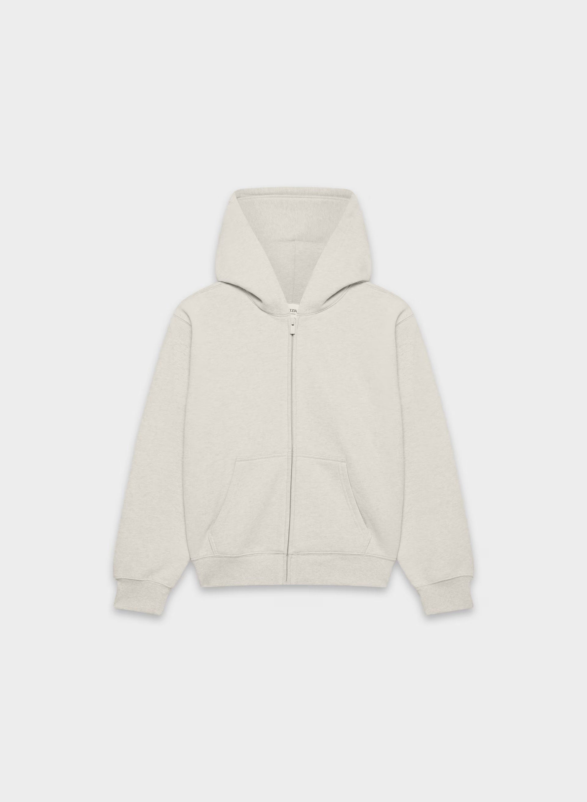 Cozy Sweatfleece Perfect Zip Hoodie - HEATHER ECRU