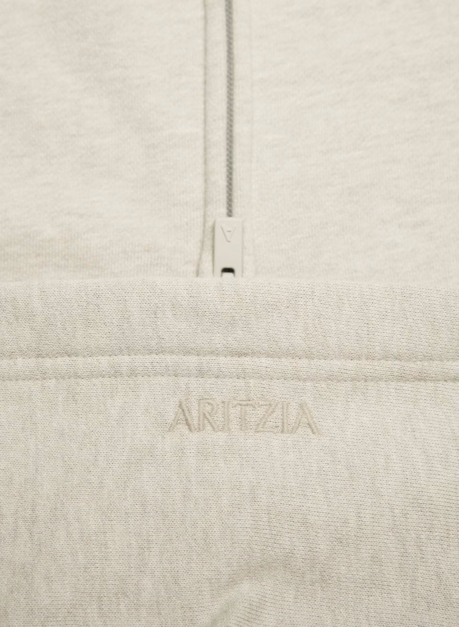Cozy Sweatfleece Perfect Zip Hoodie - HEATHER ECRU