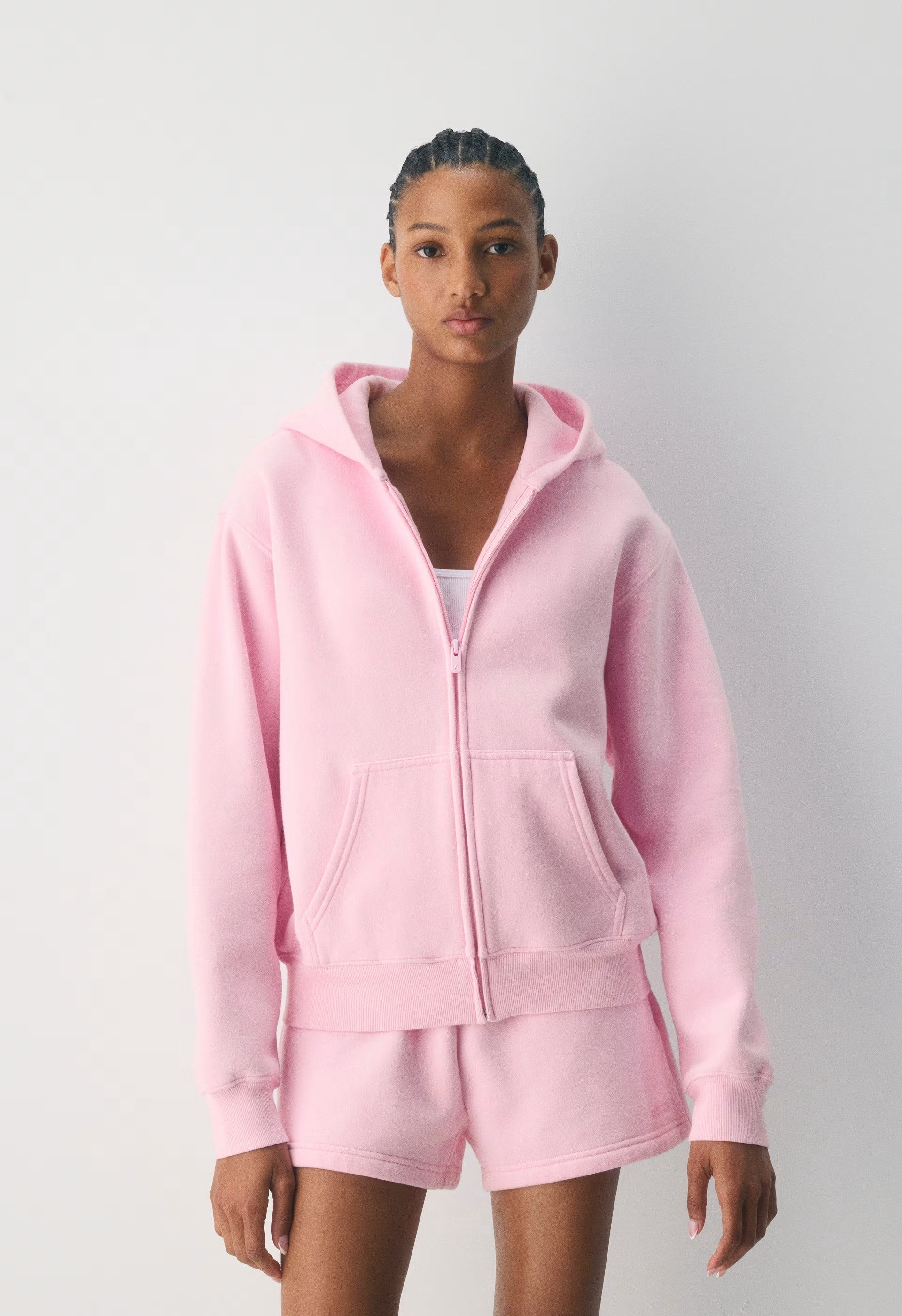 Cozy Sweatfleece Perfect Zip Hoodie - MILKSHAKE PINK