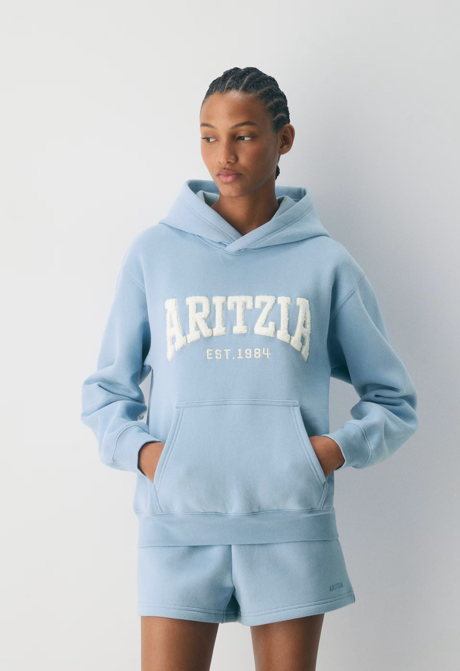 Cozy Sweatfleece Perfect Hoodie - RPPLE BLUE/LGHT BRCH