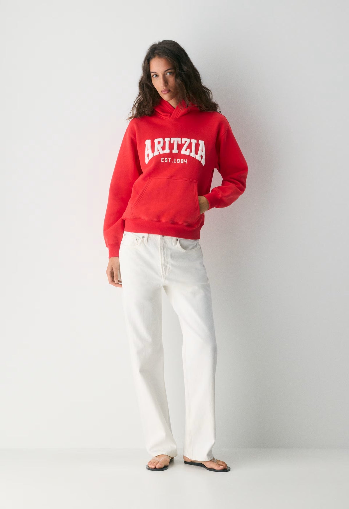Cozy Sweatfleece Perfect Hoodie - CHERRYBOMB RED/LT BCH