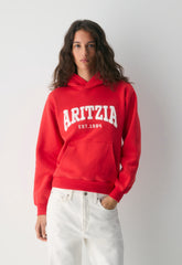Cozy Sweatfleece Perfect Hoodie - CHERRYBOMB RED/LT BCH