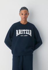 Cozy Sweatfleece Perfect Crew Sweatshirt - ADMIRAL/ LIGHT BIRCH