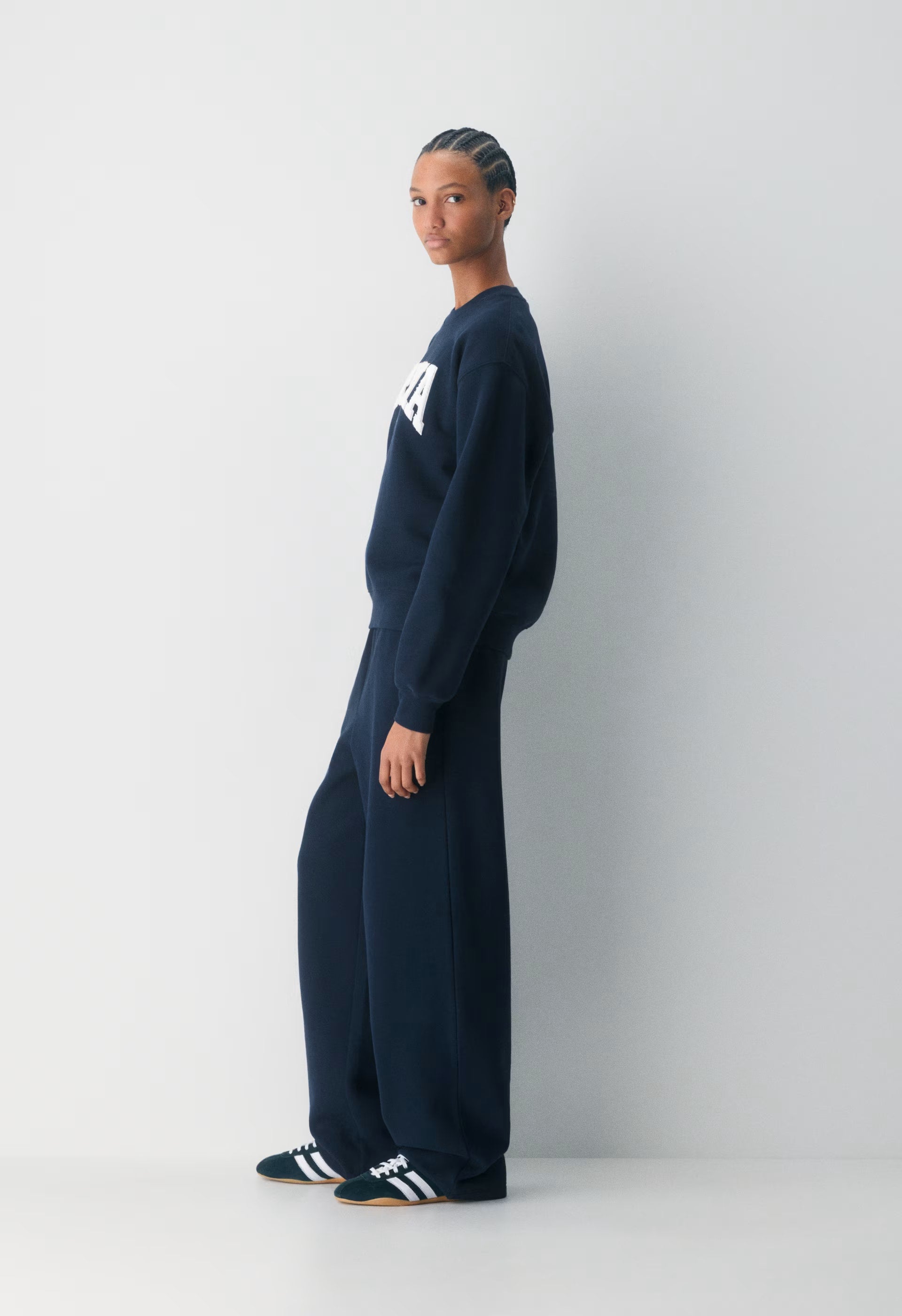 Cozy Sweatfleece Perfect Crew Sweatshirt - ADMIRAL/ LIGHT BIRCH