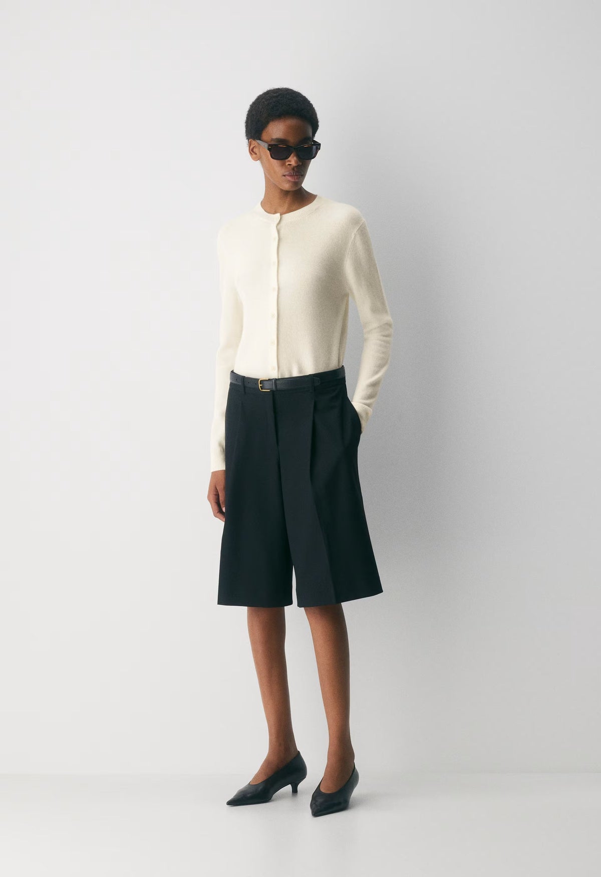 Bare Cashmere Noteworthy Cardigan - LIGHT BIRCH
