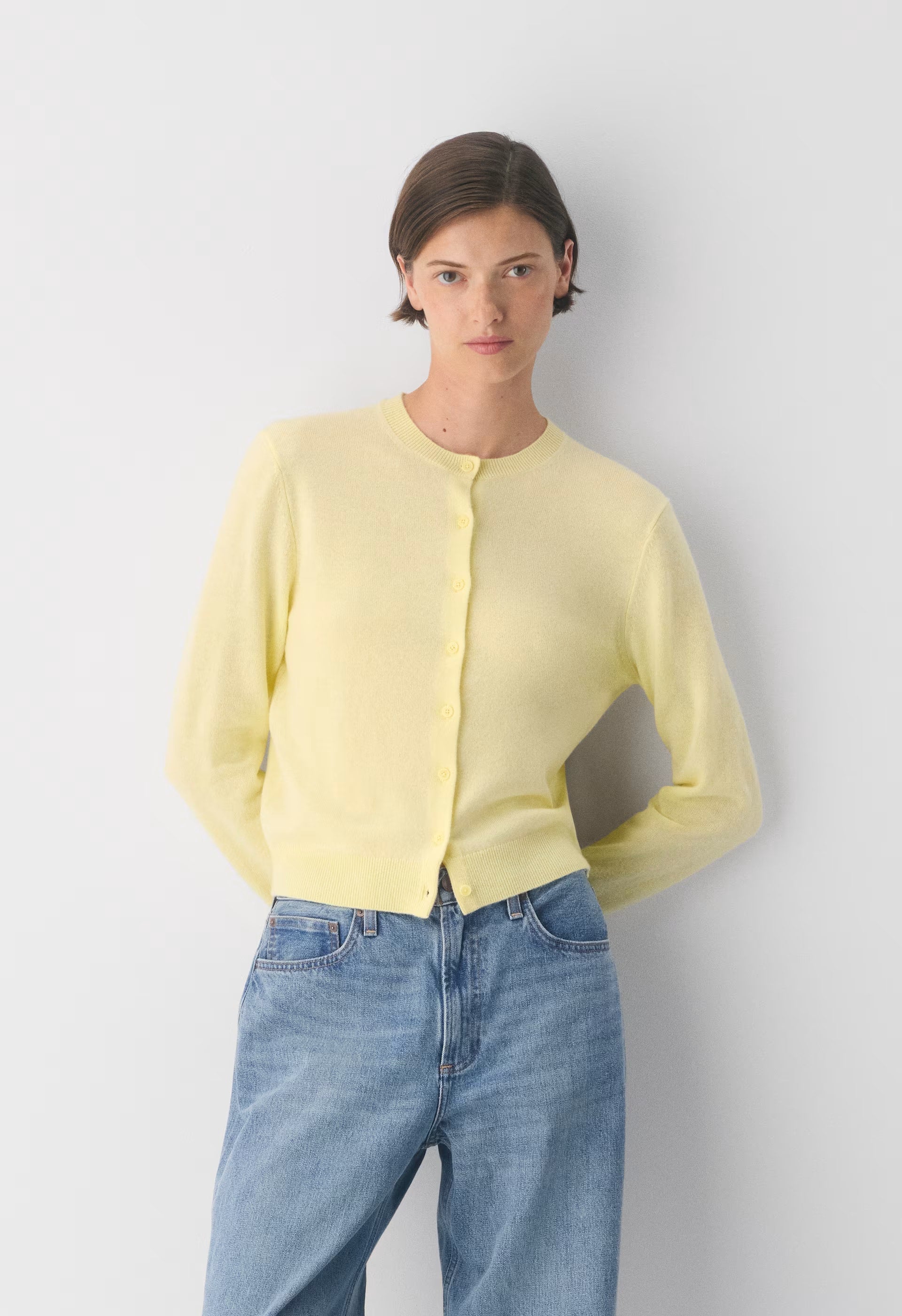 Bare Cashmere Noteworthy Cardigan - LEMONADE