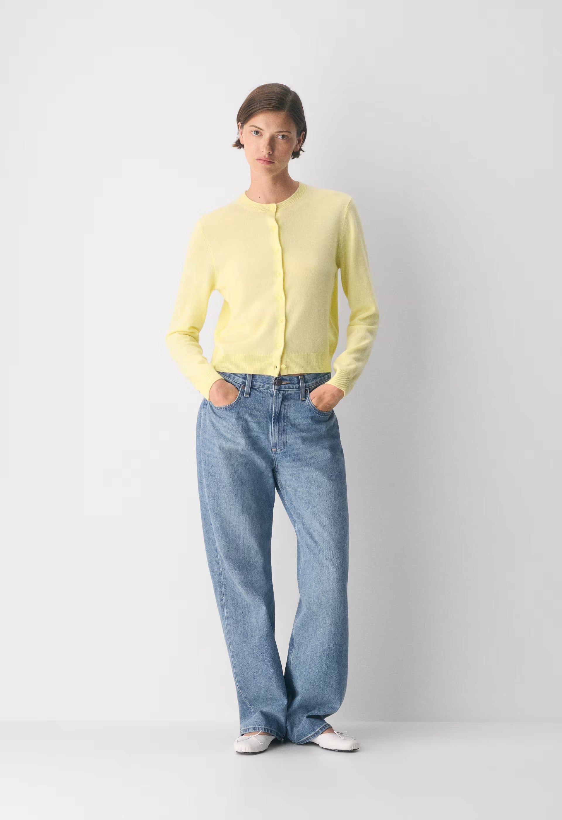 Bare Cashmere Noteworthy Cardigan - LEMONADE
