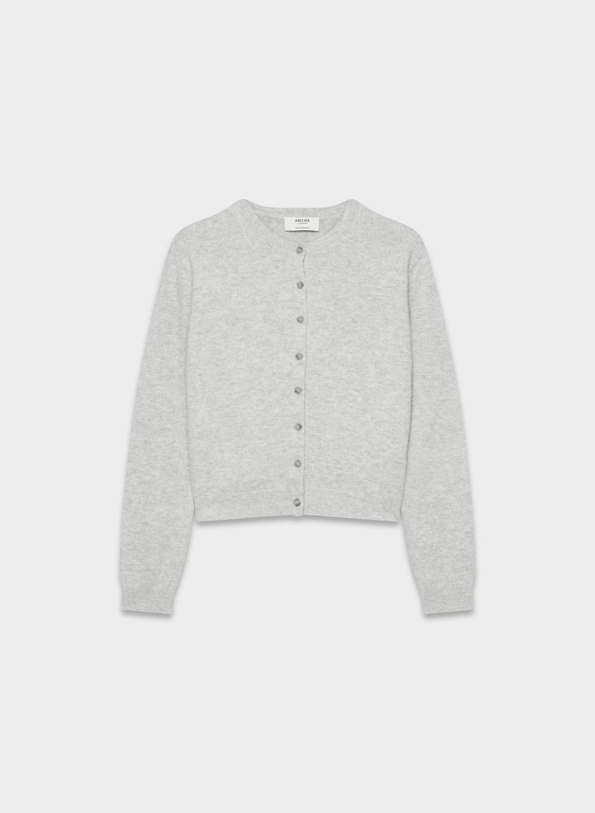 Bare Cashmere Noteworthy Cardigan - HEATHER CHROME