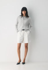 Bare Cashmere Noteworthy Cardigan - HEATHER CHROME