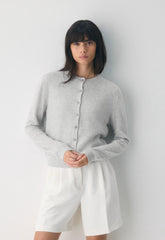 Bare Cashmere Noteworthy Cardigan - HEATHER CHROME