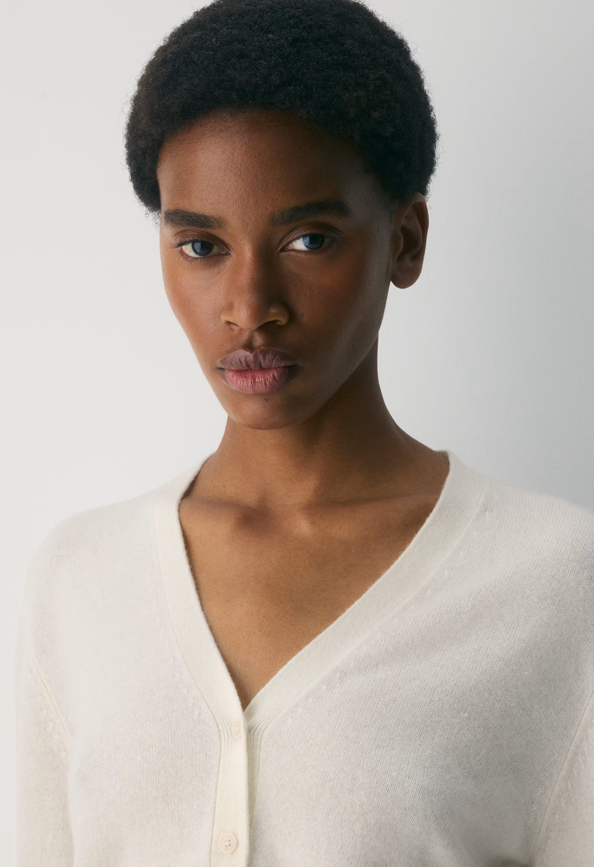 Bare Cashmere Laureate Cardigan - LIGHT BIRCH