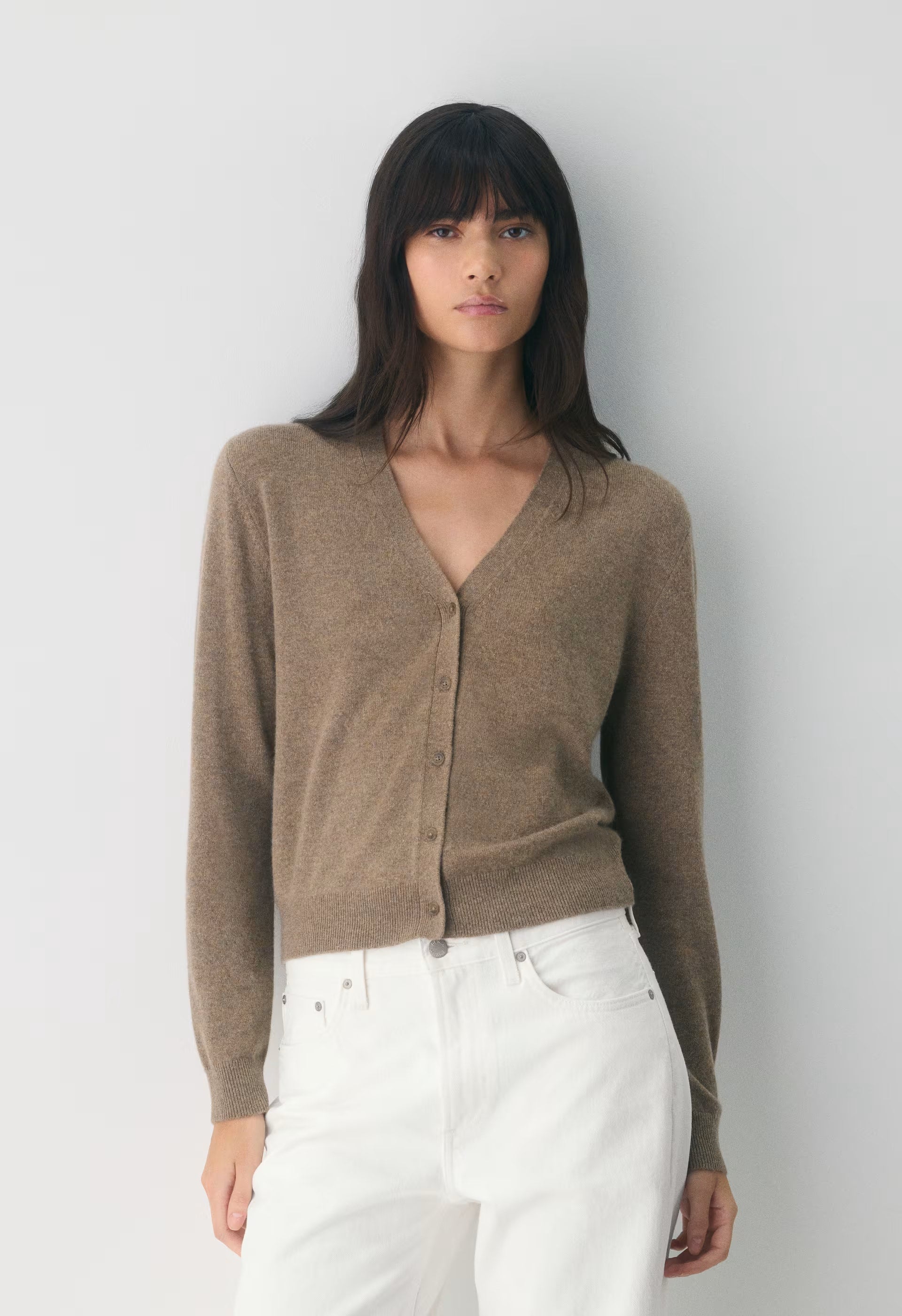 Bare Cashmere Laureate Cardigan - HEATHER FOLIO TAUPE