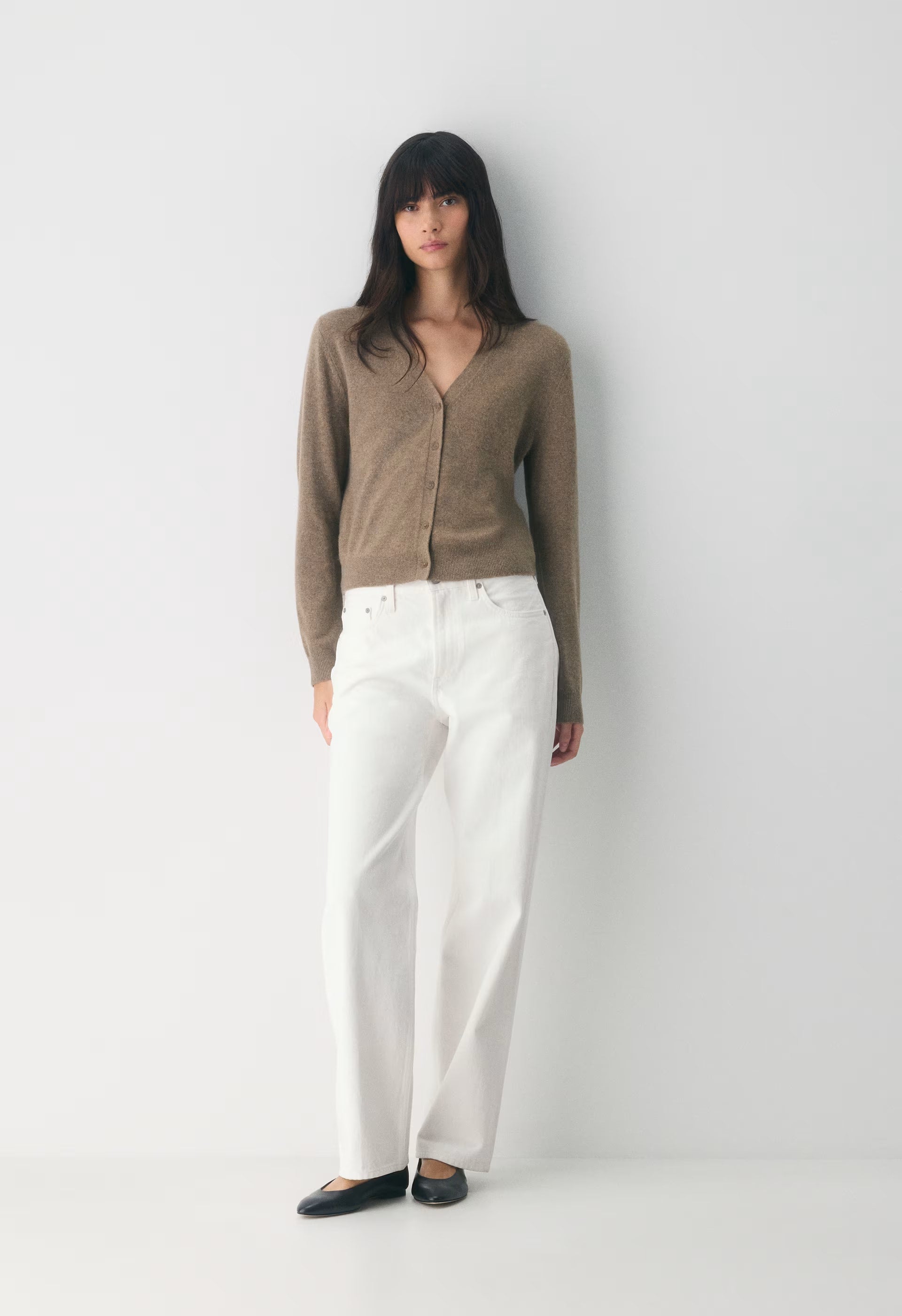 Bare Cashmere Laureate Cardigan - HEATHER FOLIO TAUPE