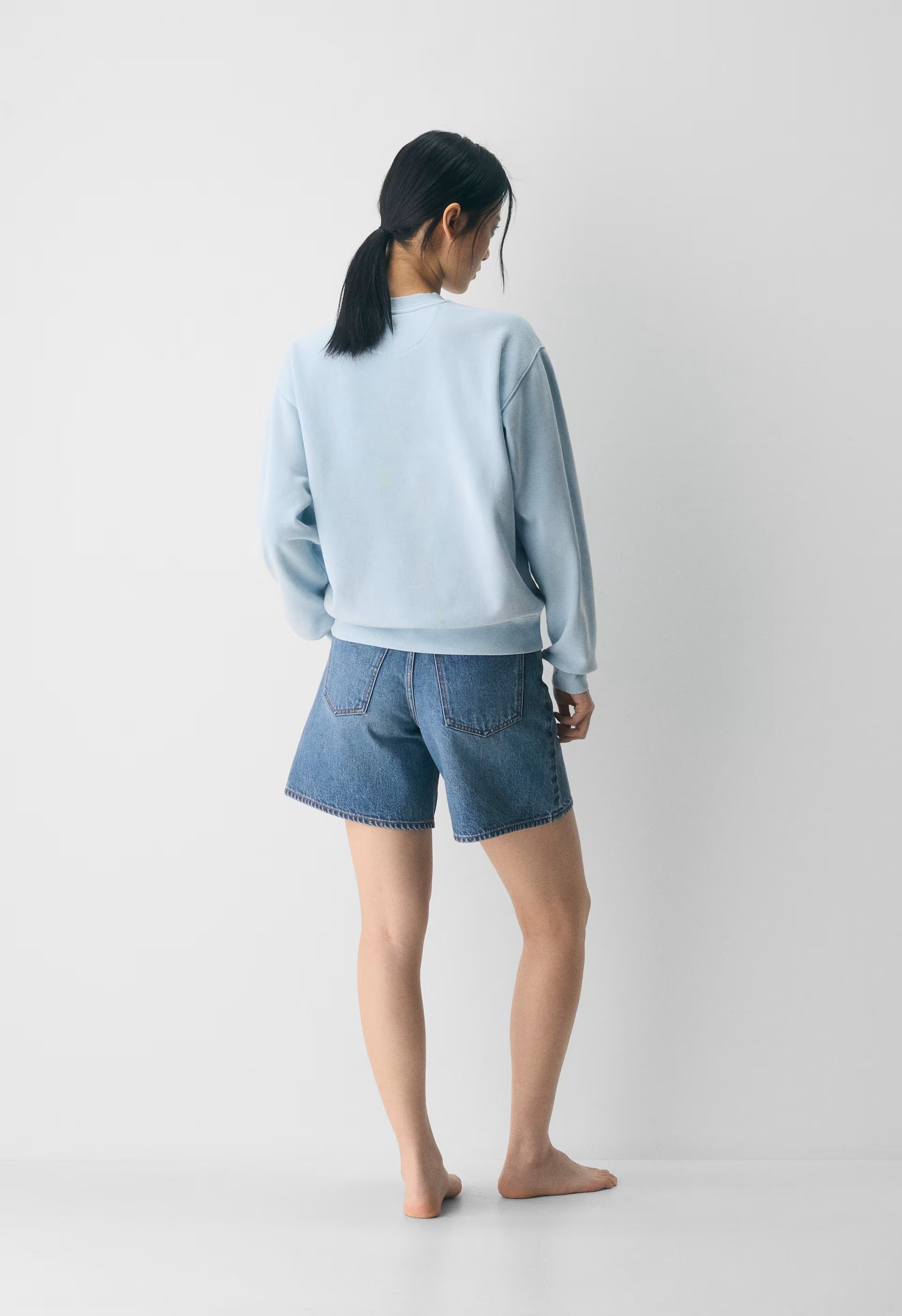 Cozy Sweatfleece Perfect Crew Sweatshirt - NO-STRESS BEACH BLUE